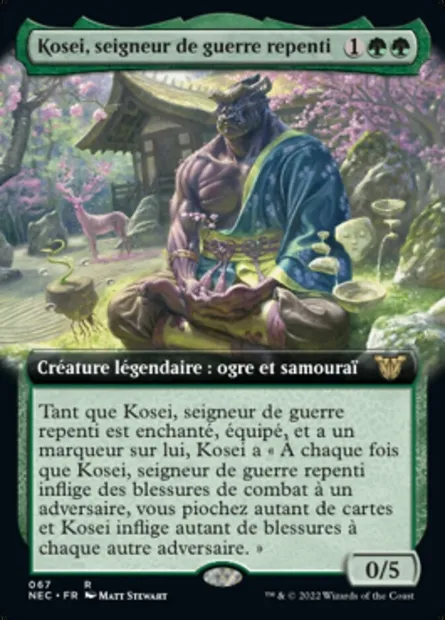 Kosei, seigneur de guerre repenti, carte Magic NEC 67 — extension Neon Dynasty Commander