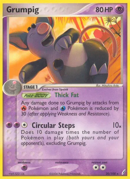 Grumpig, Pokémon card CG 20 — Crystal Guardians set