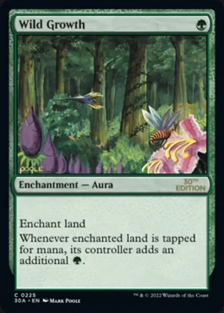 Wild Growth, Magic card 30A 225 — 30th Anniversary Edition set