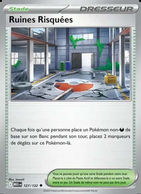 Ruines Risquées, carte Pokémon MEG 127 — extension Méga-Évolution