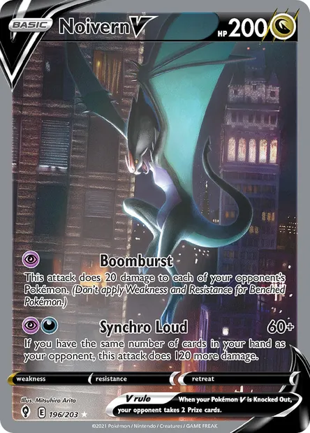 Noivern V, Pokémon card EVS 196 — Evolving Skies set