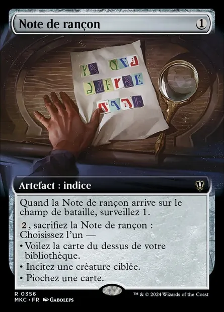 Note de rançon, carte Magic MKC 356 — extension Murders at Karlov Manor Commander