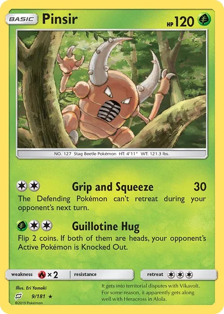 Pinsir, Pokémon card TEU 9 — Team Up set
