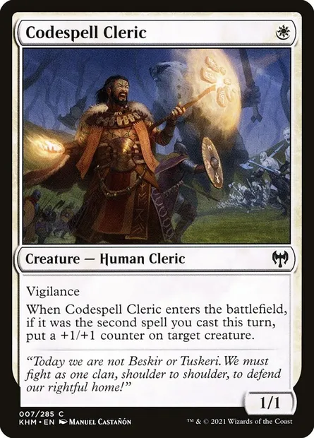 Codespell Cleric, Magic card KHM 7 — Kaldheim set