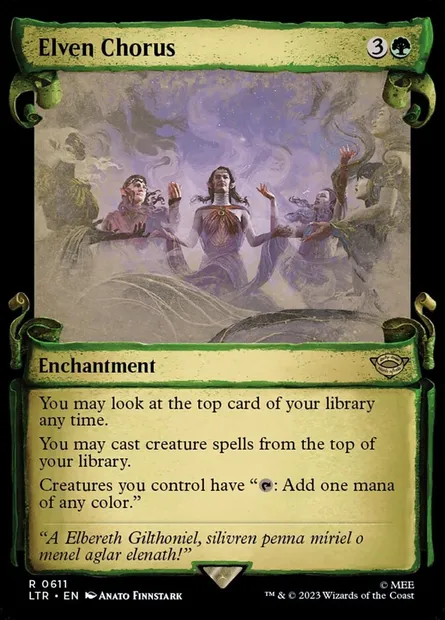 Chœur elfe, carte Magic LTR 611 — extension Le Seigneur des Anneaux : chroniques de la Terre du Milieu