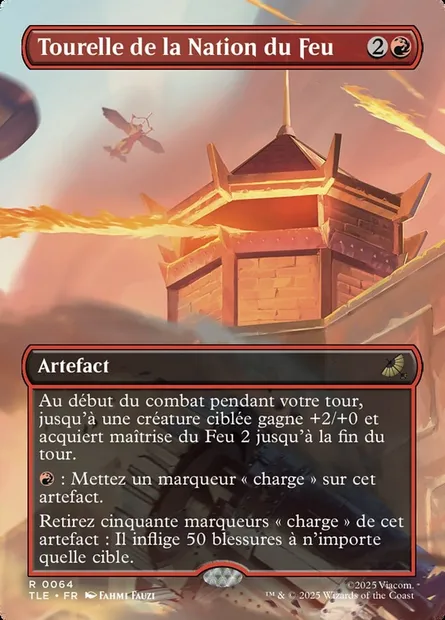 Tourelle de la Nation du Feu, carte Magic TLE 64 — extension Avatar: The Last Airbender Eternal