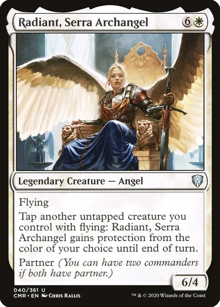 Radiant, Serra Archangel, Magic card CMR 40 — Commander Legends set