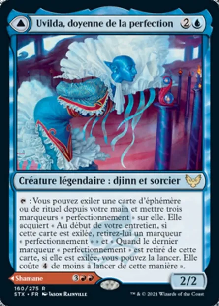 Uvilda, doyenne de la perfection // Nassari, doyen de l'expression, carte Magic STX 160 — extension Strixhaven: l'Académie des Mages