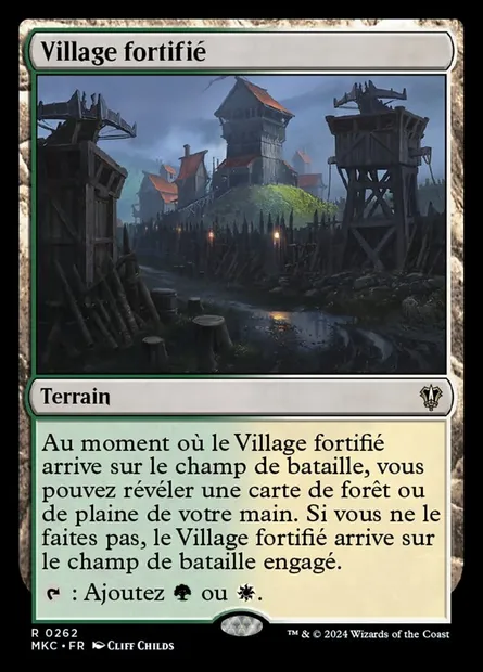 Village fortifié, carte Magic MKC 262 — extension Murders at Karlov Manor Commander