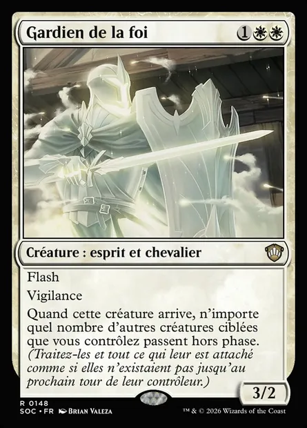 Gardien de la foi, carte Magic SOC 148 — extension Secrets of Strixhaven Commander