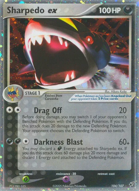 Sharpedo ex, Pokémon card DX 104 — Deoxys set