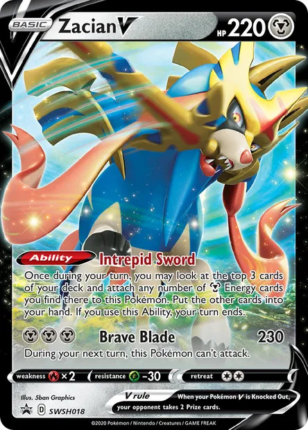 Zacian V, Pokémon card SWSH 018 — SWSH Black Star Promos set