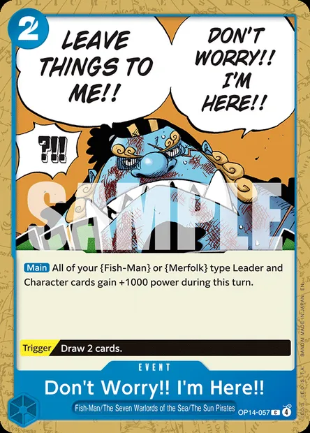 Don't Worry!! I'm Here!!, One Piece card OP14-057 — THE AZURE SEA’S SEVEN set