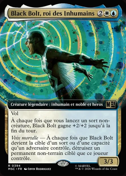 Black Bolt, roi des Inhumains, carte Magic MSC 394 — extension Marvel Super Heroes Commander