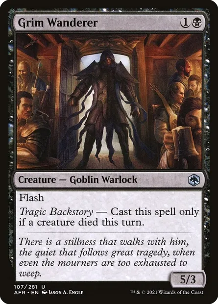 Grim Wanderer, Magic card AFR 107 — Adventures in the Forgotten Realms set