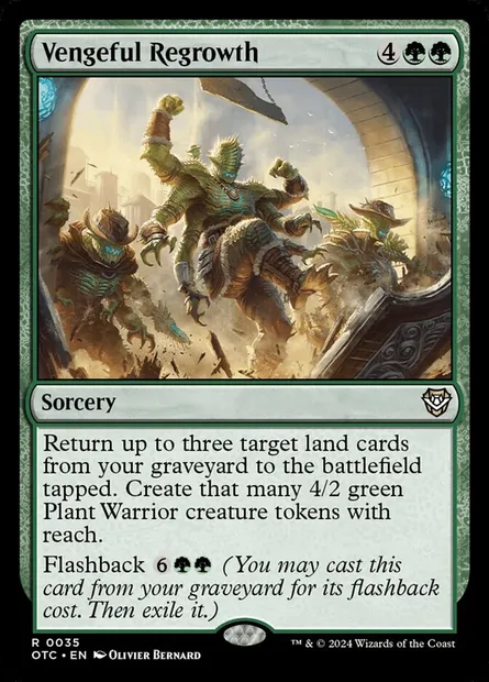 Vengeful Regrowth, Magic card OTC 35 — Outlaws of Thunder Junction Commander set