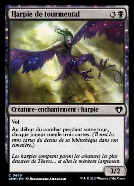 Harpie de tourmental, carte Magic CMM 869 — extension Commander Masters