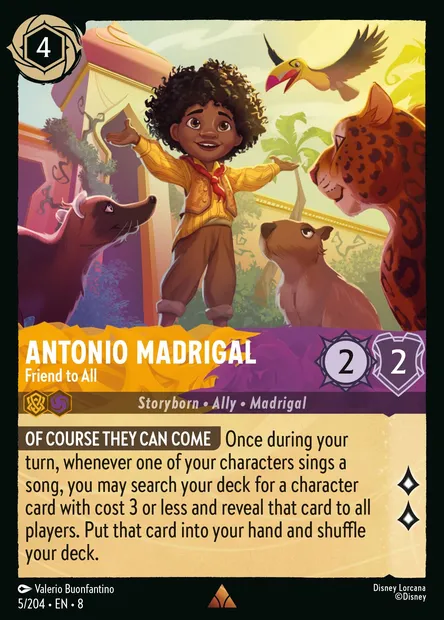 Antonio Madrigal - Friend to All, Disney Lorcana card CH8-005 — The Reign of Jafar set