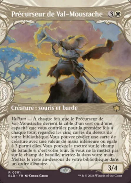 Précurseur de Val-Moustache, carte Magic BLB 301 — extension Bloomburrow