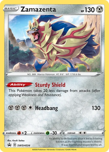 Zamazenta, Pokémon card SWSH 034 — SWSH Black Star Promos set