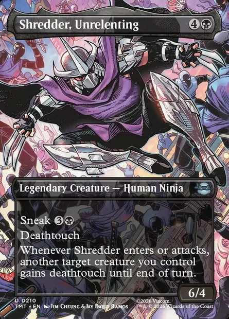 Shredder, Unrelenting, Magic card TMT 210 — Teenage Mutant Ninja Turtles set
