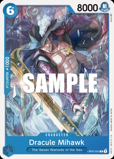 Dracule Mihawk, carte One Piece OP02-055 — extension PARAMOUNT WAR