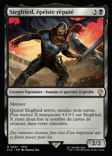 Siegfried, épéiste réputé, carte Magic FIC 51 — extension Final Fantasy Commander