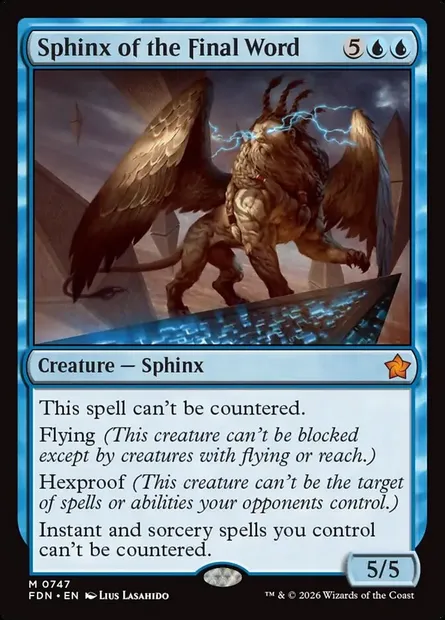 Sphinx of the Final Word, Magic card FDN 747 — Foundations set