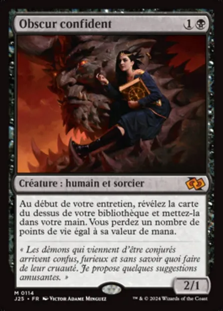 Obscur confident, carte Magic J25 114 — extension Foundations Jumpstart