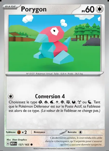 Porygon, carte Pokémon MEW 137 — extension 151