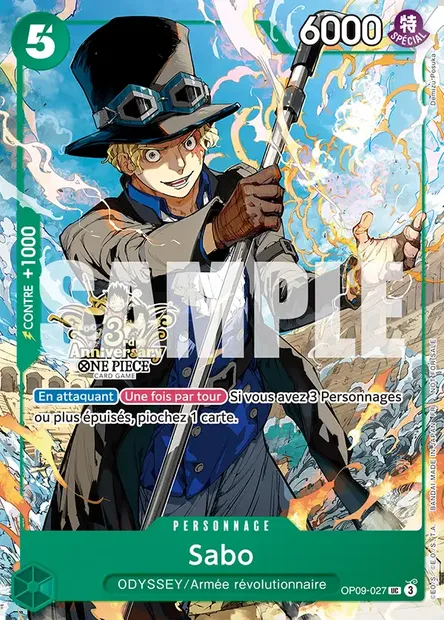 Sabo, carte One Piece OP09-027 — extension LES NOUVEAUX EMPEREURS