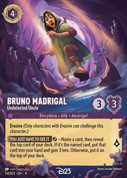 Bruno Madrigal - Oncle inaperçu, carte Disney Lorcana D23-004 — extension D23