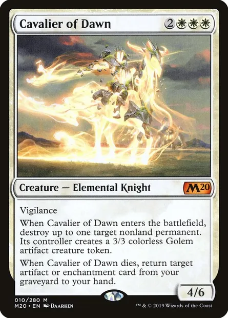 Cavalier of Dawn, Magic card M20 10 — Core Set 2020 set