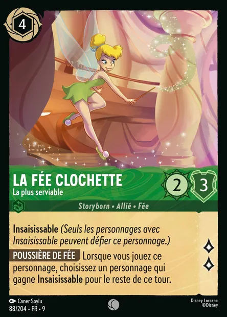 La Fée Clochette - La plus serviable, carte Disney Lorcana CH9-088 — extension Fabuleux