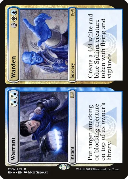 Warrant // Warden, Magic card RNA 230 — Ravnica Allegiance set