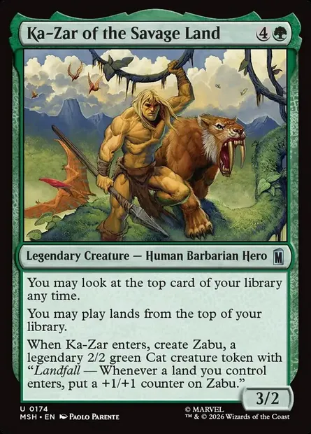 Ka-Zar of the Savage Land, Magic card MSH 174 — Marvel Super Heroes set
