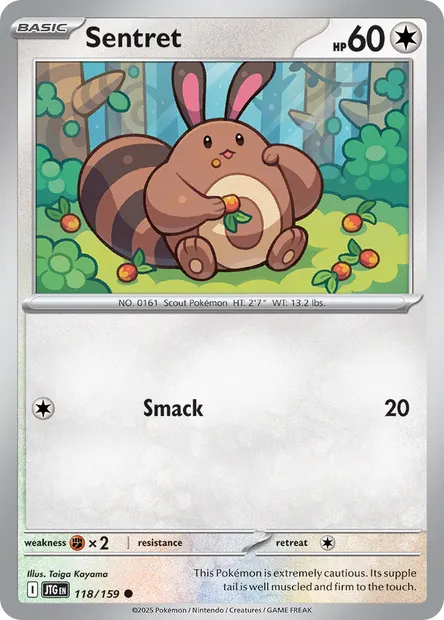Sentret, Pokémon card JTG 118 — Journey Together set