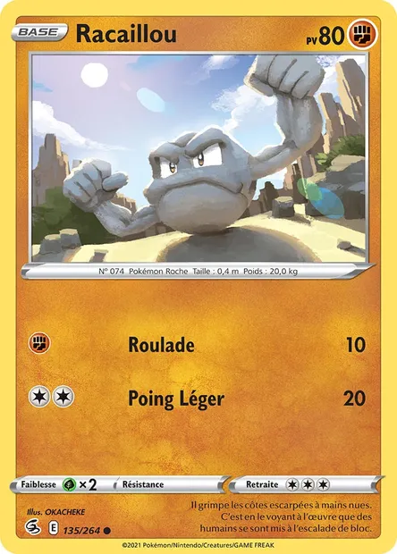 Racaillou, carte Pokémon FST 135 — extension Poing de Fusion