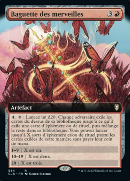 Baguette des merveilles, carte Magic CLB 584 — extension Commander Légendes : la bataille de la Porte de Baldur