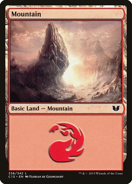 Mountain, Magic card C15 336 — Commander 2015 set