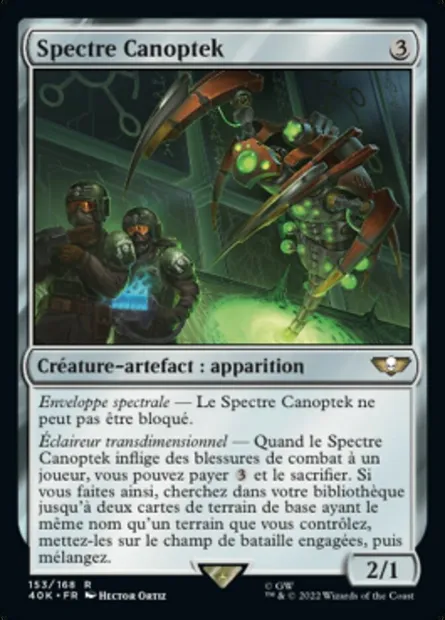 Spectre Canoptek, carte Magic 40K 153 — extension Warhammer 40,000 Commander