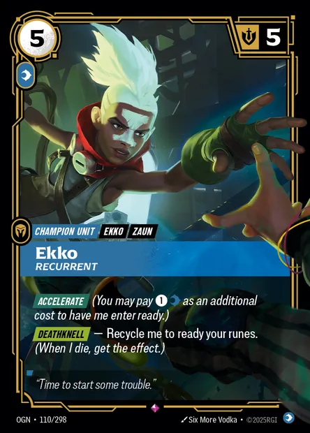 Ekko, Riftbound card OGN 110 — Origins set