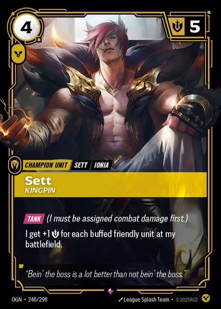 Sett, carte Riftbound OGN 240 — extension Origins