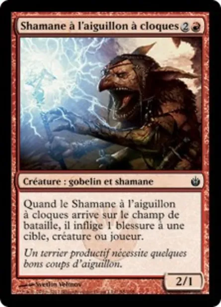 Shamane à l'aiguillon à cloques, carte Magic MBS 58 — extension Mirrodin assiégé