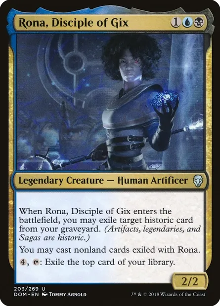 Rona, Disciple of Gix, Magic card DOM 203 — Dominaria set
