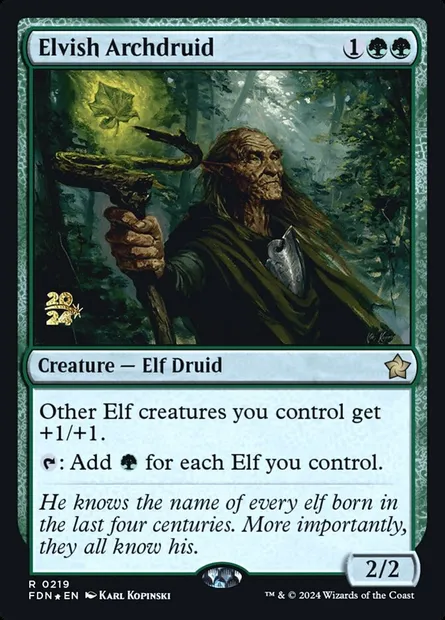Elvish Archdruid, Magic card PFDN 219s — Foundations Promos set