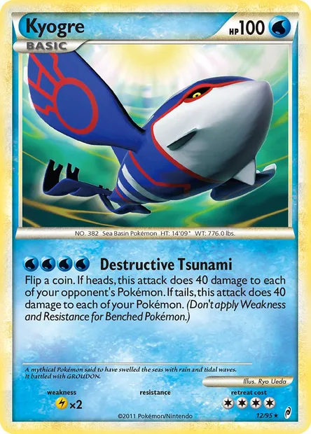 Kyogre, carte Pokémon CL 12 — extension L'appel des Légendes