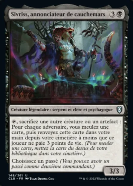 Sivriss, annonciateur de cauchemars, carte Magic CLB 148 — extension Commander Légendes : la bataille de la Porte de Baldur