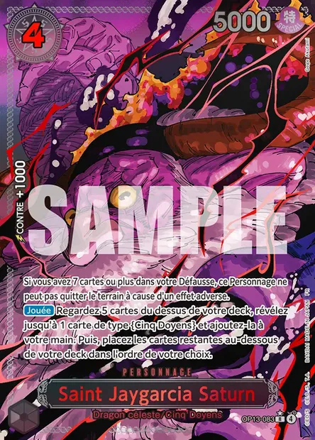 Saint Jaygarcia Saturn, carte One Piece OP13-083 — extension SUCCESSEURS