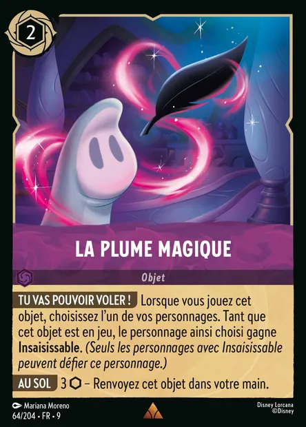 La plume magique, carte Disney Lorcana CH9-064 — extension Fabuleux